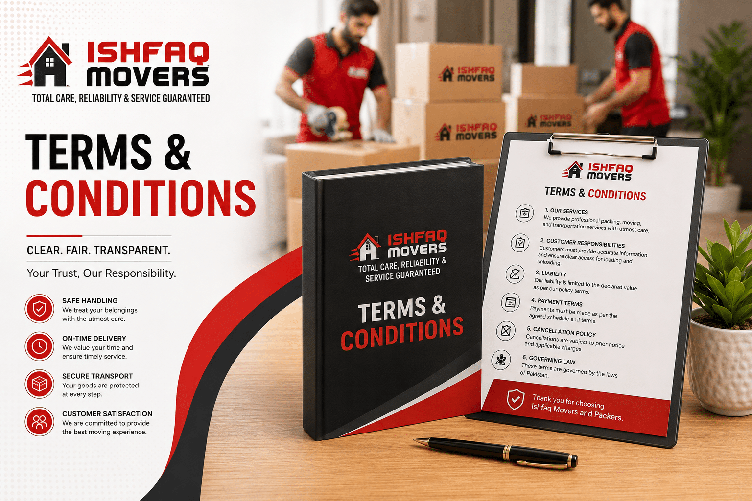 Terms & Conditions Ishfaq Movers And Packers